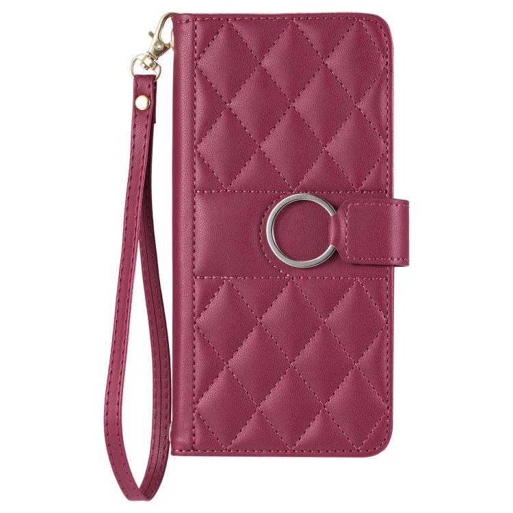 For Redmi Note 14 Pro 5G / 14 Pro+ 5G Ring Buckle Rhombic Leather Phone Case