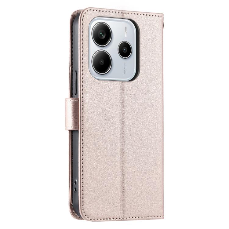 For Redmi Note 14 4G 163.25mm Global Ring Buckle Rhombic Leather Phone Case