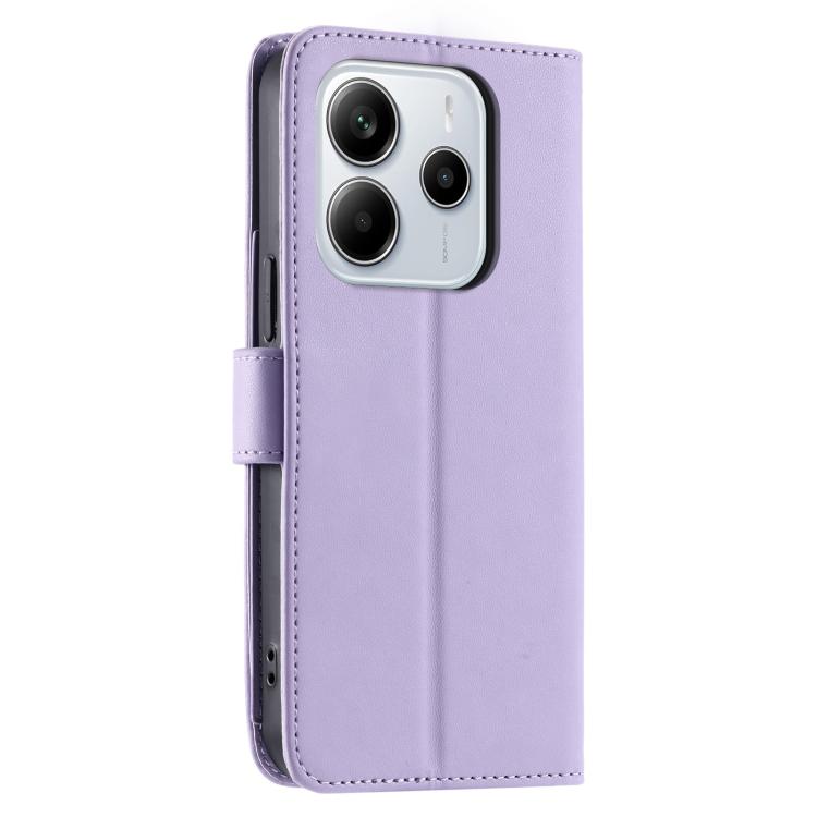 For Redmi Note 14 4G 163.25mm Global Ring Buckle Rhombic Leather Phone Case