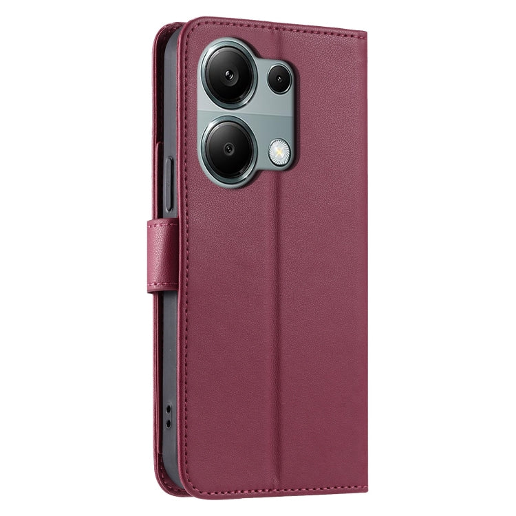 For Xiaomi Poco M6 Pro 4G Ring Buckle Rhombic Leather Phone Case