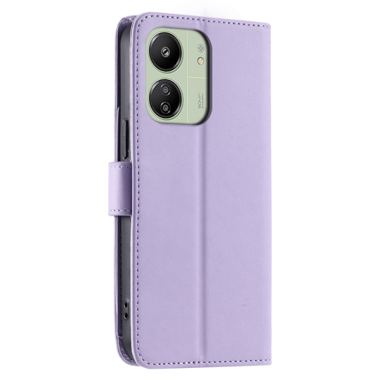 For Xiaomi Poco C65 / M6 Ring Buckle Rhombic Leather Phone Case