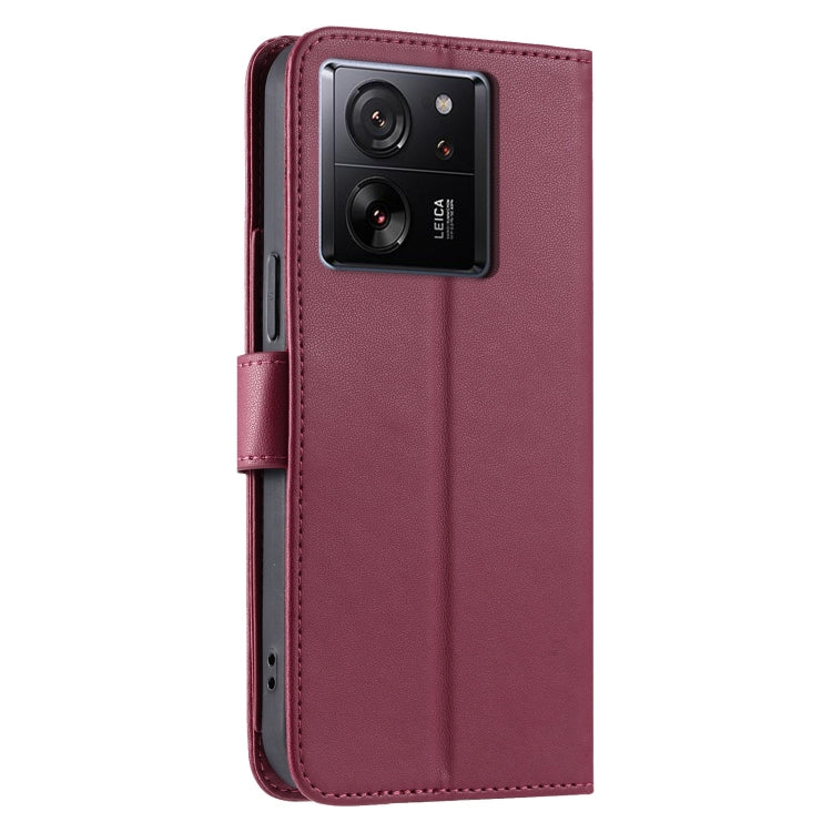 For Xiaomi 13T / 13T Pro Ring Buckle Rhombic Leather Phone Case
