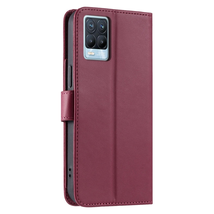 For Realme 8 4G / 8 Pro 4G Ring Buckle Rhombic Leather Phone Case