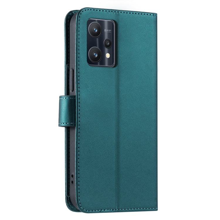 For Realme 9 Pro / V25 / 9 5G EU Ring Buckle Rhombic Leather Phone Case
