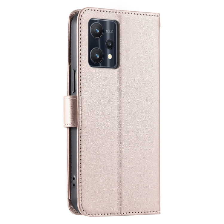 For Realme 9 Pro / V25 / 9 5G EU Ring Buckle Rhombic Leather Phone Case