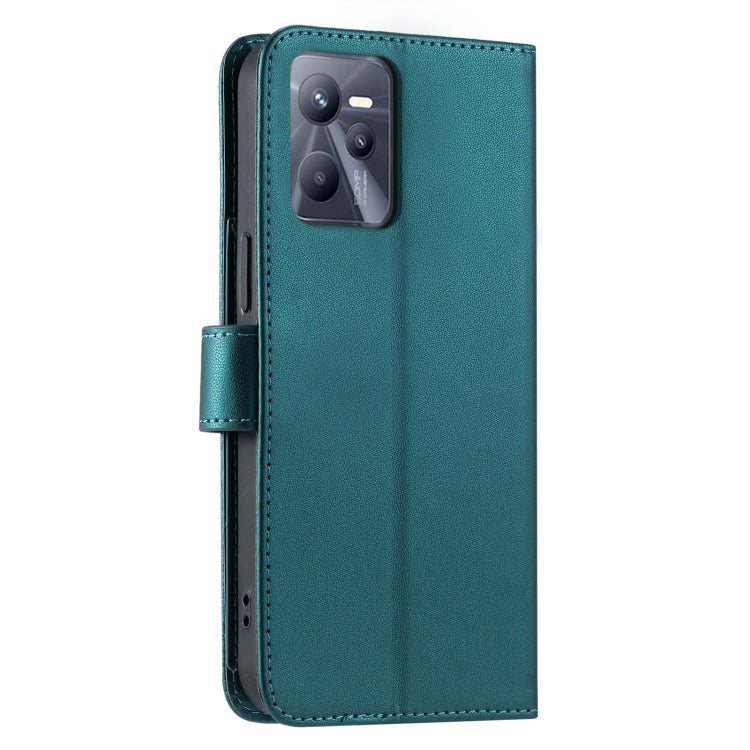 For Realme C35 4G Ring Buckle Rhombic Leather Phone Case