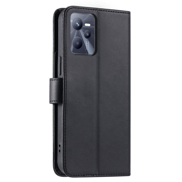 For Realme C35 4G Ring Buckle Rhombic Leather Phone Case