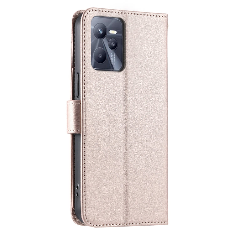 For Realme C35 4G Ring Buckle Rhombic Leather Phone Case