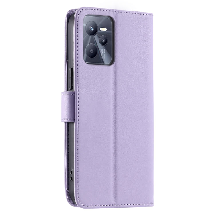 For Realme C35 4G Ring Buckle Rhombic Leather Phone Case