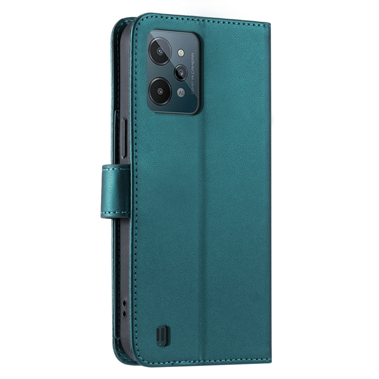For Realme C31 4G Ring Buckle Rhombic Leather Phone Case