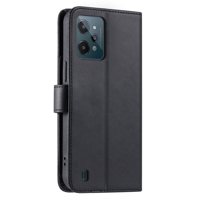 For Realme C31 4G Ring Buckle Rhombic Leather Phone Case