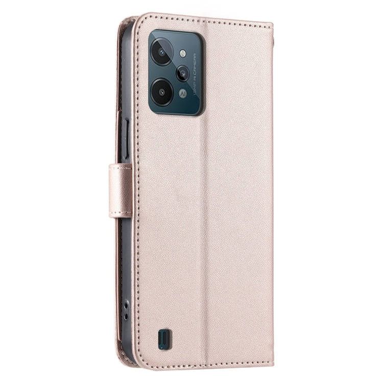 For Realme C31 4G Ring Buckle Rhombic Leather Phone Case