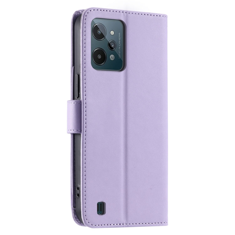 For Realme C31 4G Ring Buckle Rhombic Leather Phone Case