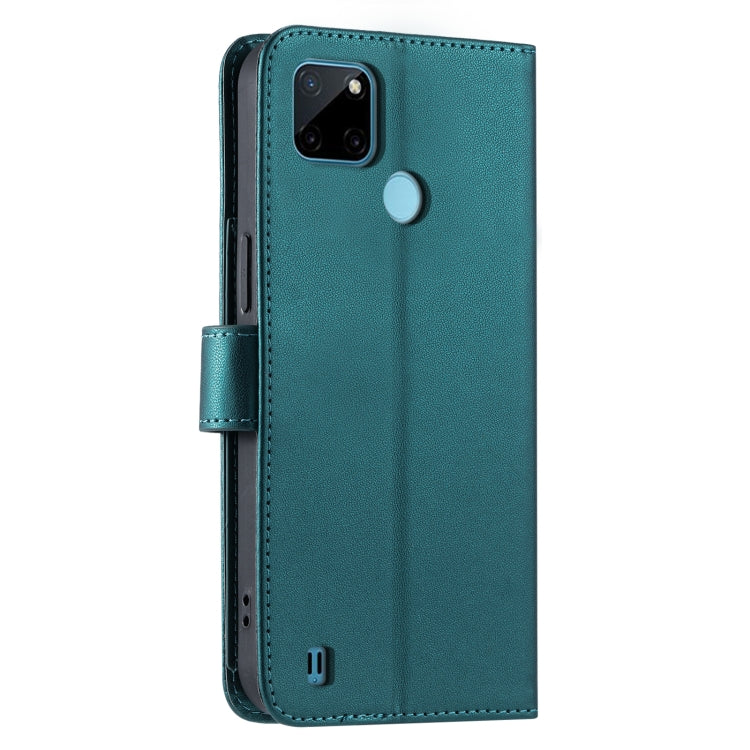For Realme C21Y / C25Y Ring Buckle Rhombic Leather Phone Case
