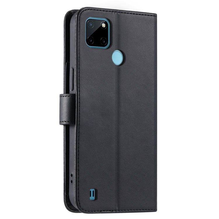For Realme C21Y / C25Y Ring Buckle Rhombic Leather Phone Case