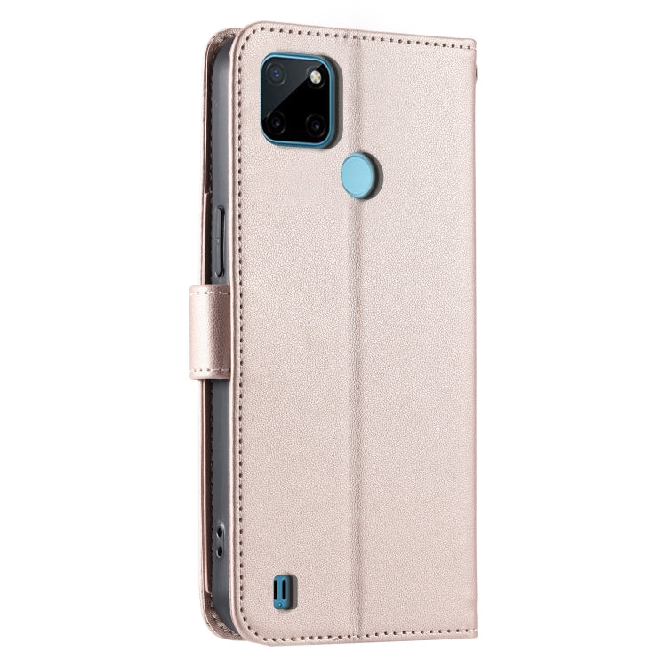 For Realme C21Y / C25Y Ring Buckle Rhombic Leather Phone Case