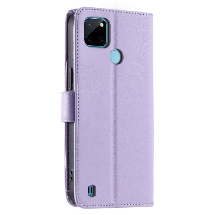 For Realme C21Y / C25Y Ring Buckle Rhombic Leather Phone Case