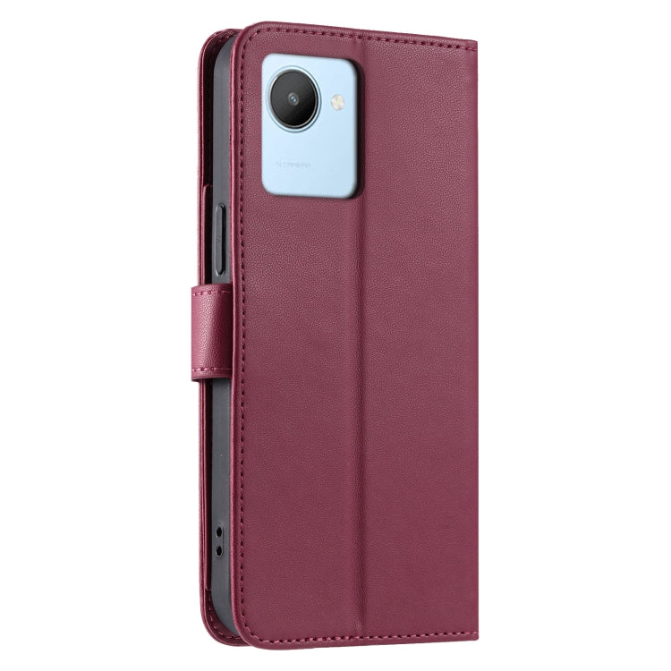 For Realme C30 / C30S Ring Buckle Rhombic Leather Phone Case