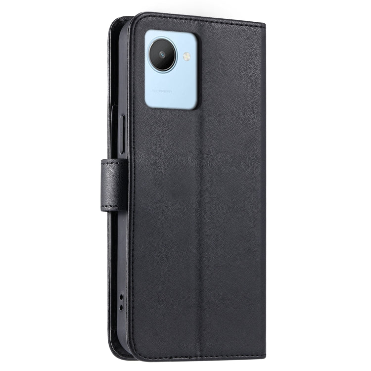 For Realme C30 / C30S Ring Buckle Rhombic Leather Phone Case