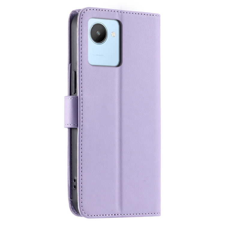 For Realme C30 / C30S Ring Buckle Rhombic Leather Phone Case