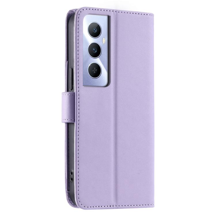 For Realme C65 4G Global Ring Buckle Rhombic Leather Phone Case