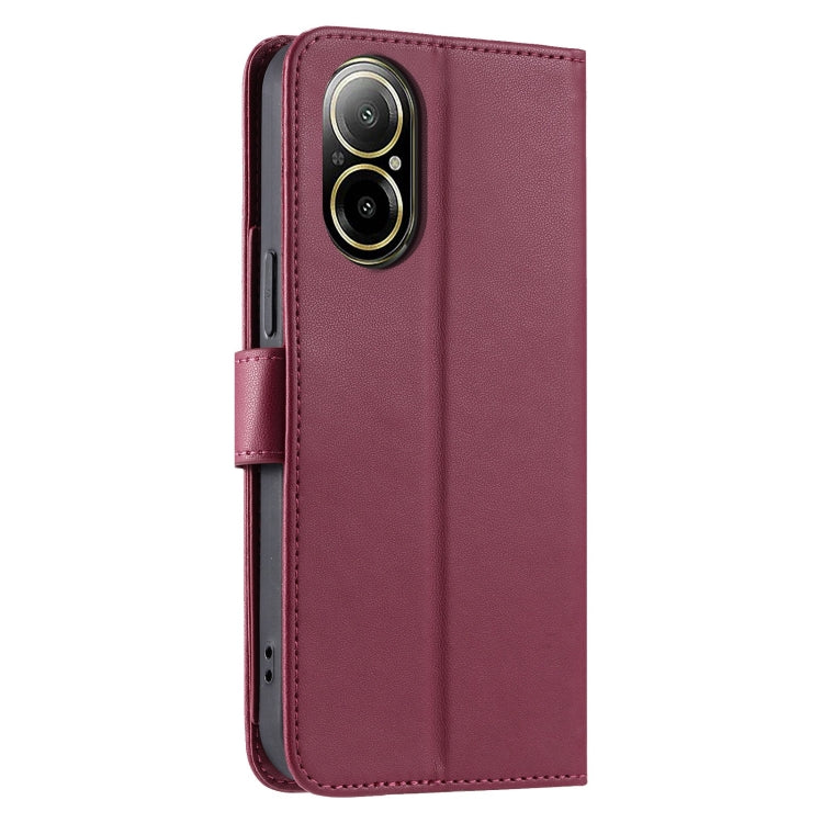 For Realme C67 4G Global Ring Buckle Rhombic Leather Phone Case