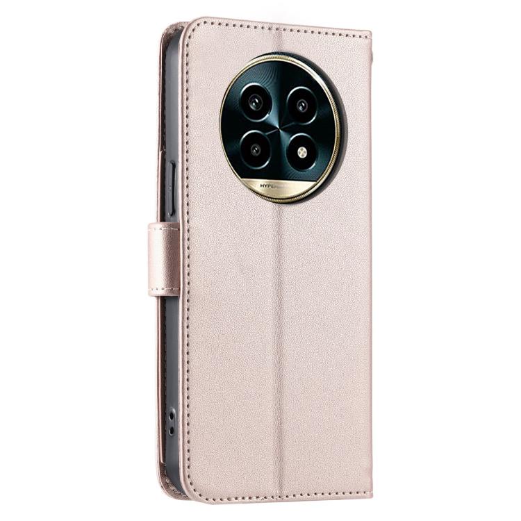 For Realme 13+ 5G Global Ring Buckle Rhombic Leather Phone Case