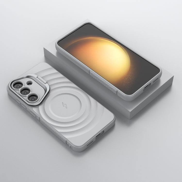 For Samsung Galaxy S25 5G Lens Frame Bracket Corrugated MagSafe Phone Case