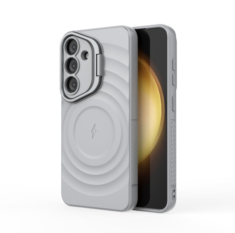 For Samsung Galaxy S25 5G Lens Frame Bracket Corrugated MagSafe Phone Case