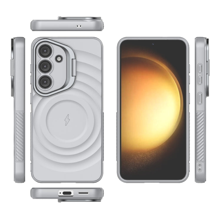 For Samsung Galaxy S25 5G Lens Frame Bracket Corrugated MagSafe Phone Case