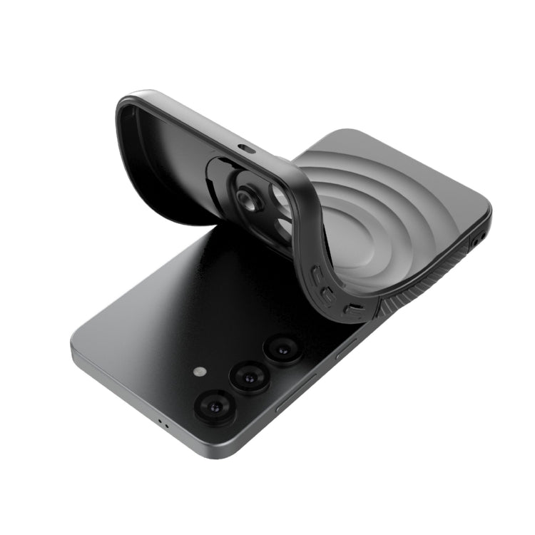 For Samsung Galaxy S25 5G Lens Frame Bracket Corrugated MagSafe Phone Case