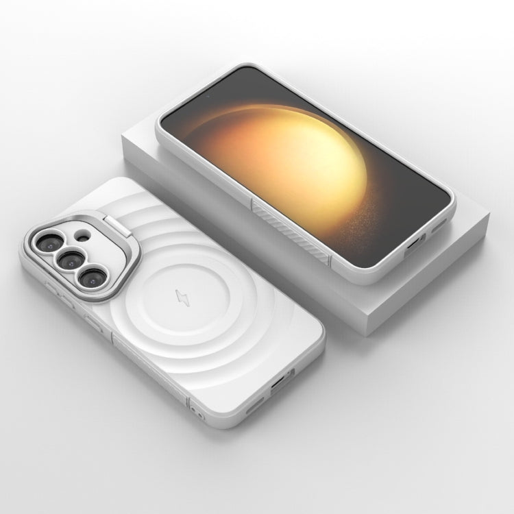 For Samsung Galaxy S25 5G Lens Frame Bracket Corrugated MagSafe Phone Case