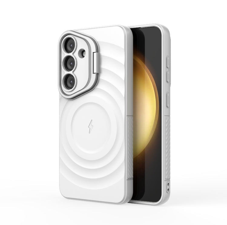 For Samsung Galaxy S25 5G Lens Frame Bracket Corrugated MagSafe Phone Case