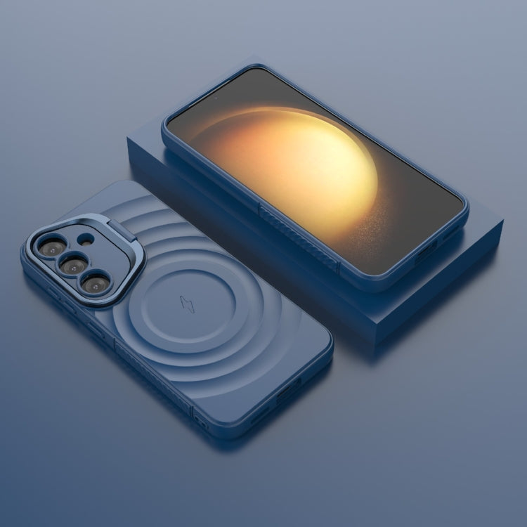 For Samsung Galaxy S25 5G Lens Frame Bracket Corrugated MagSafe Phone Case