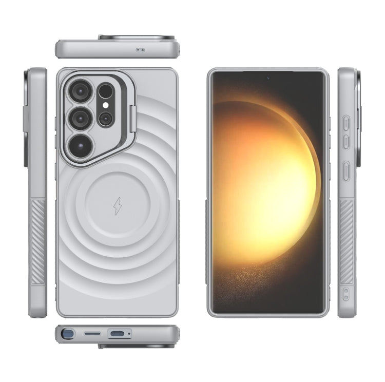 For Samsung Galaxy S25 Ultra 5G Lens Frame Bracket Corrugated MagSafe Phone Case