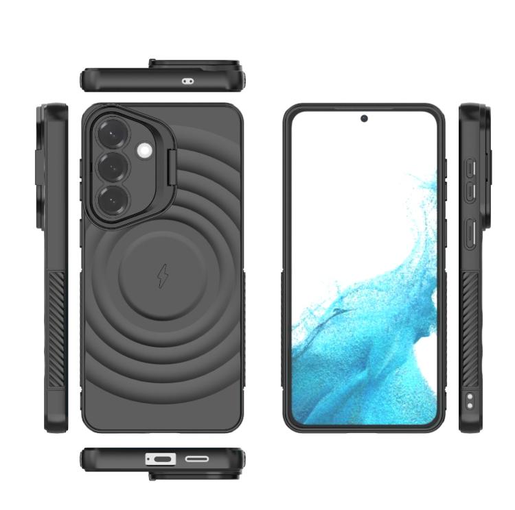 For Samsung Galaxy S26+ 5G Lens Frame Bracket Corrugated MagSafe Phone Case