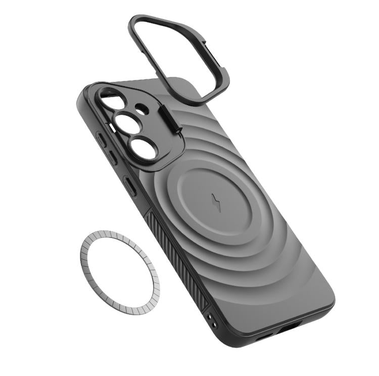 For Samsung Galaxy S26+ 5G Lens Frame Bracket Corrugated MagSafe Phone Case