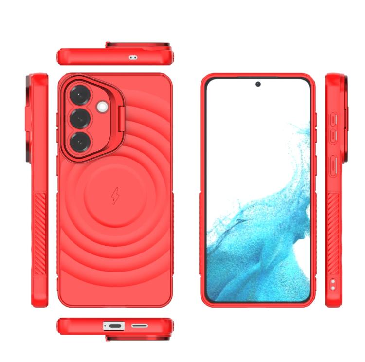 For Samsung Galaxy S26+ 5G Lens Frame Bracket Corrugated MagSafe Phone Case