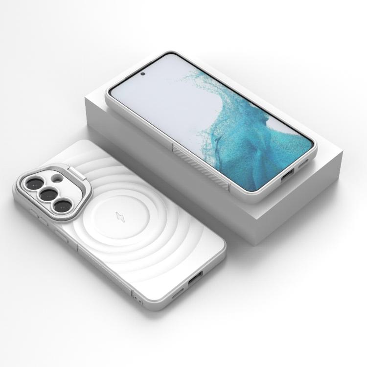 For Samsung Galaxy S26+ 5G Lens Frame Bracket Corrugated MagSafe Phone Case