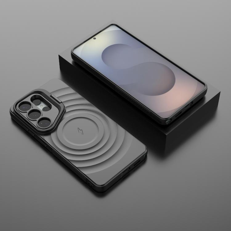 For Samsung Galaxy S26 Ultra 5G Lens Frame Bracket Corrugated MagSafe Phone Case