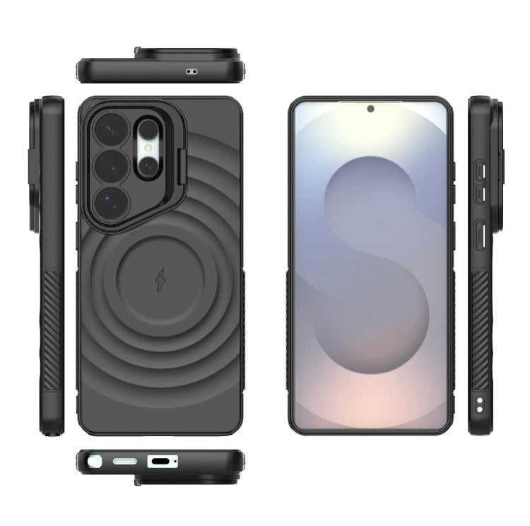 For Samsung Galaxy S26 Ultra 5G Lens Frame Bracket Corrugated MagSafe Phone Case