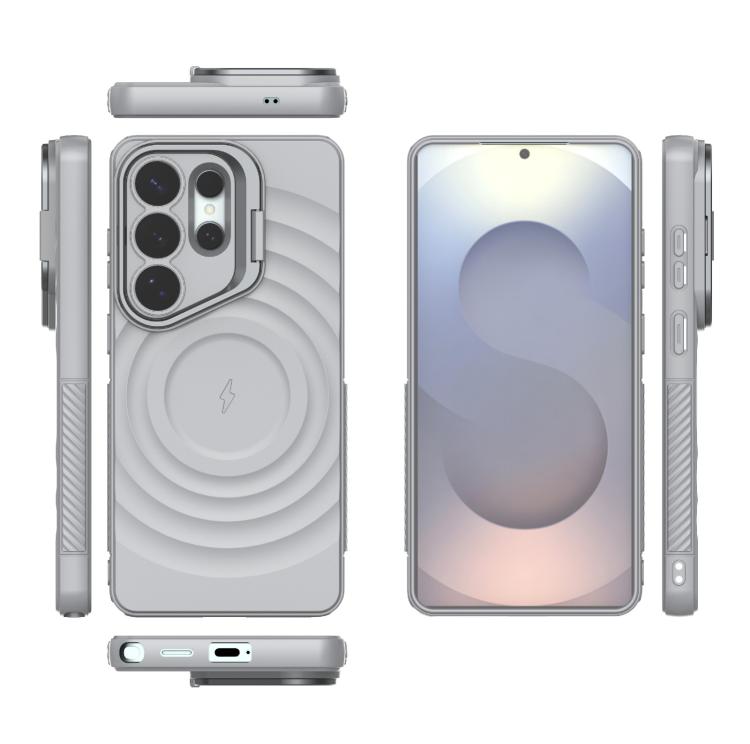 For Samsung Galaxy S26 Ultra 5G Lens Frame Bracket Corrugated MagSafe Phone Case