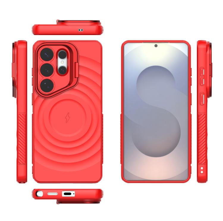 For Samsung Galaxy S26 Ultra 5G Lens Frame Bracket Corrugated MagSafe Phone Case