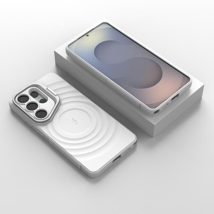 For Samsung Galaxy S26 Ultra 5G Lens Frame Bracket Corrugated MagSafe Phone Case