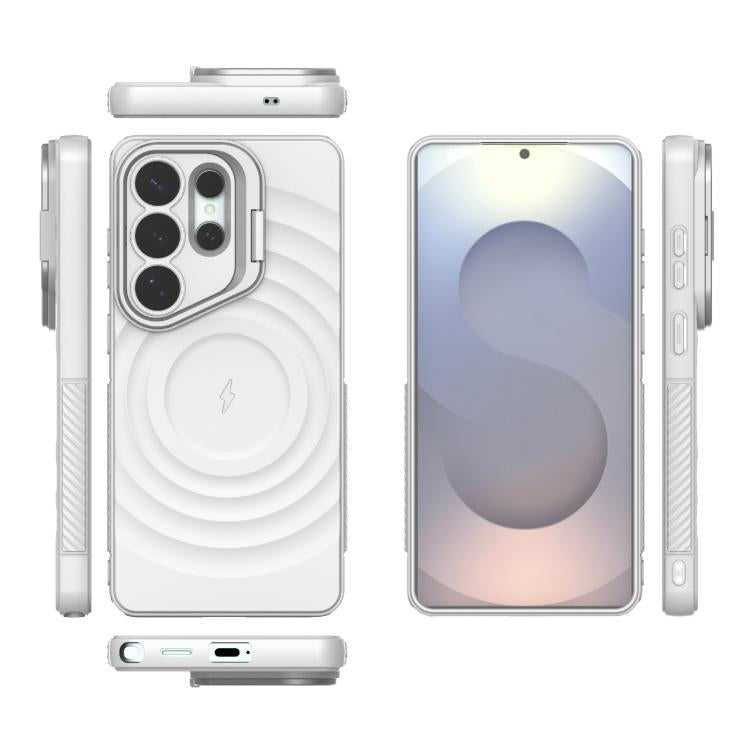 For Samsung Galaxy S26 Ultra 5G Lens Frame Bracket Corrugated MagSafe Phone Case