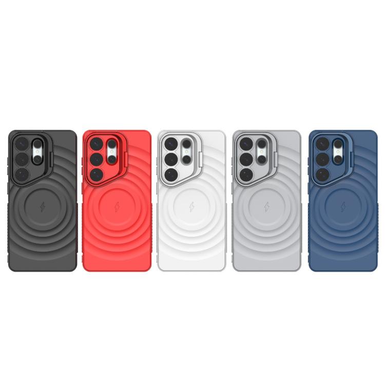 For Samsung Galaxy S26 Ultra 5G Lens Frame Bracket Corrugated MagSafe Phone Case