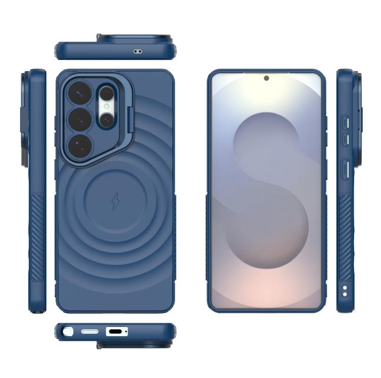 For Samsung Galaxy S26 Ultra 5G Lens Frame Bracket Corrugated MagSafe Phone Case