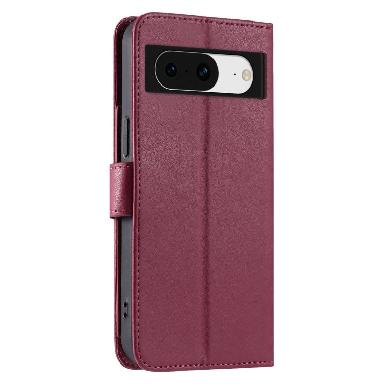 For Google Pixel 8a Ring Buckle Rhombic Leather Phone Case