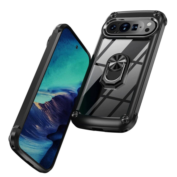 For Google Pixel 9 Pro XL TPU + PC Lens Protection Phone Case with Ring Holder
