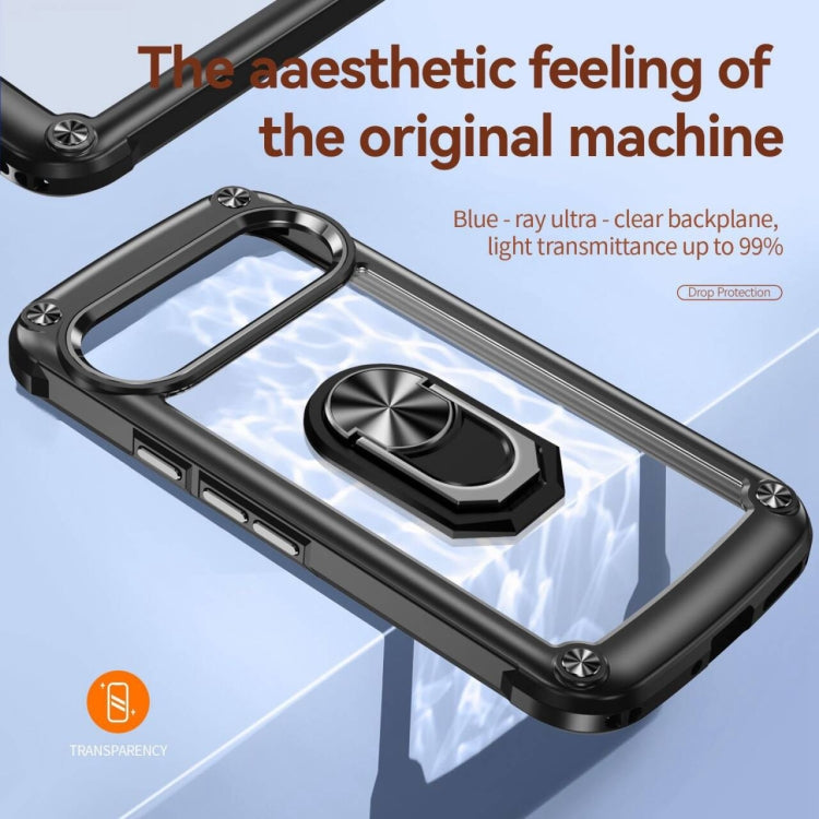 For Google Pixel 9 Pro XL TPU + PC Lens Protection Phone Case with Ring Holder